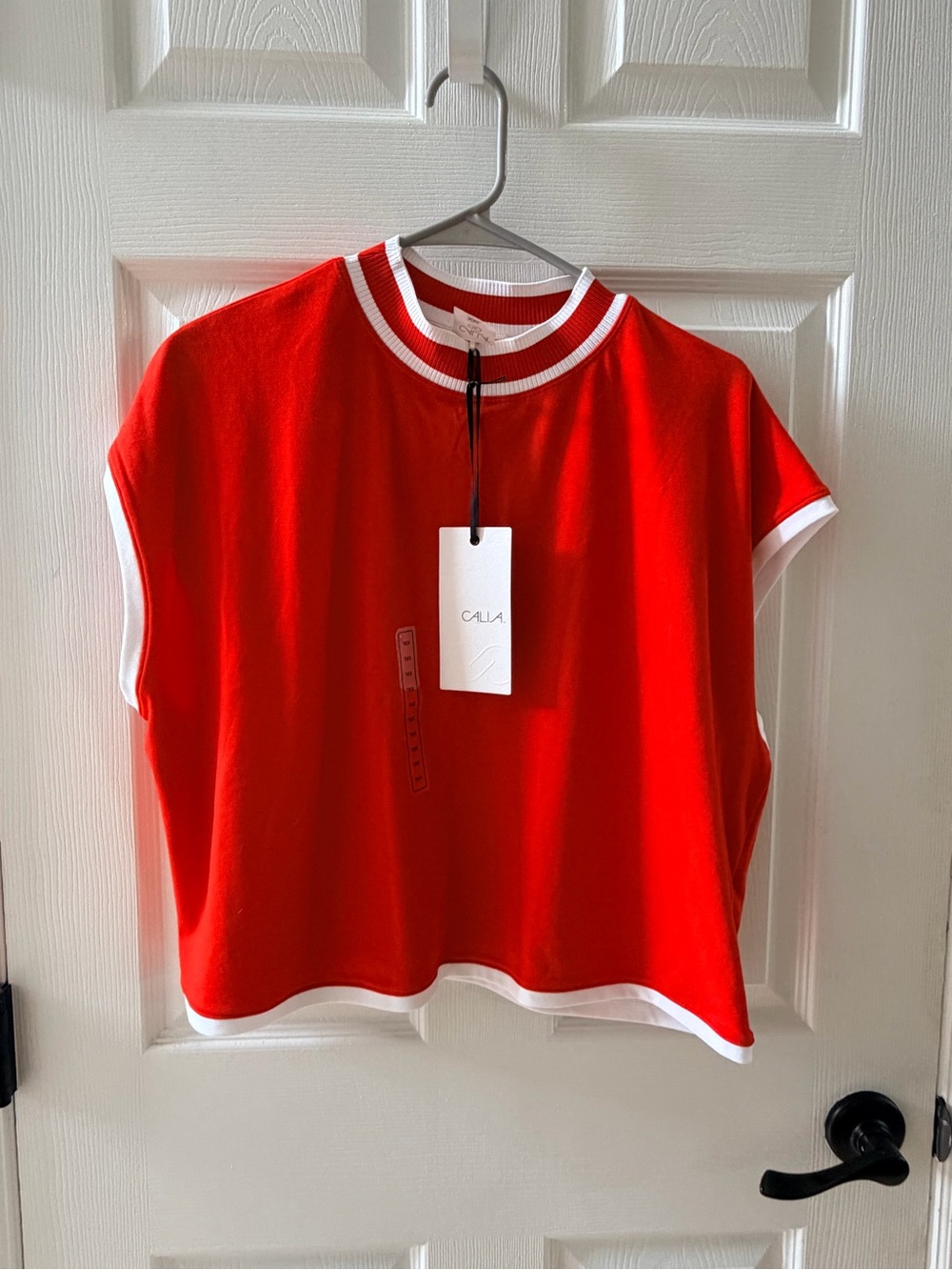 Calia XXL rib crop tank in fresh red NWT